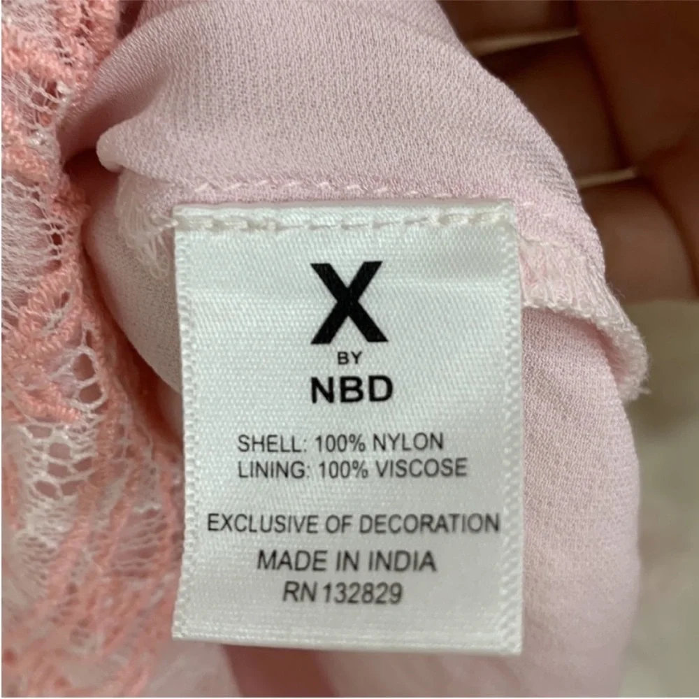 X by NBD Ina Lace Mini Dress in Primrose Pink. Large. NWT. - Picture 6 of 11